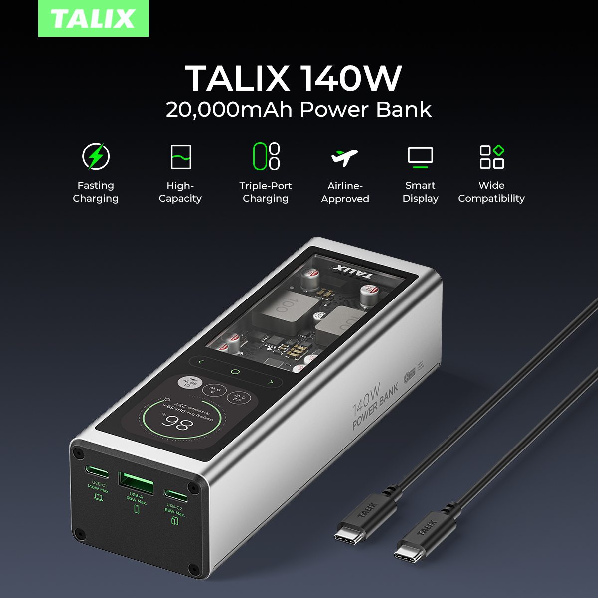 TALIX 140W Power Bank 20000mAh - Drone Power Bank recensie en prijs