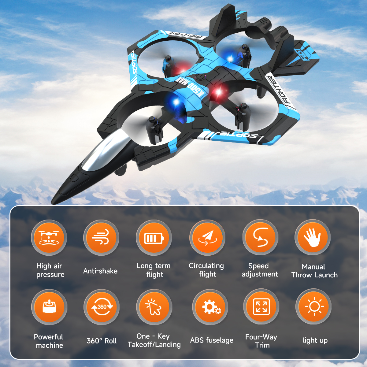 AXNEN K500 MAX RC Plane Fighte - Drone Beacon Light recensie en prijs